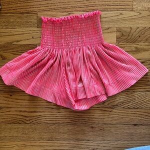 QUEEN OF SPARKLES Pink Smocked Skirted Shorts